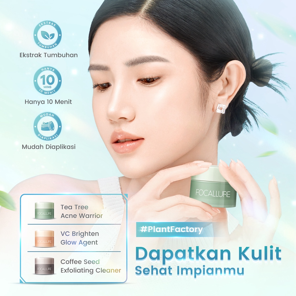 ★ BB ★ FOCALLURE Cleansing Clay Mask Pore Clarifying Brighten Exfoliating - Masker Wajah - Pelembab Wajah - FA SC12