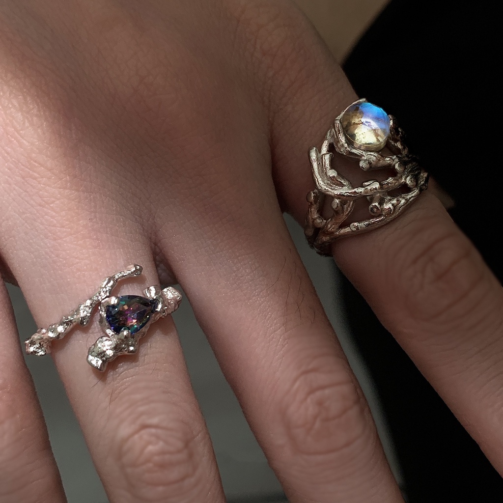 Cincin Zirkon Tidak Teratur Aksesoris Pasang Kepribadian Fashion Cahaya Mewah