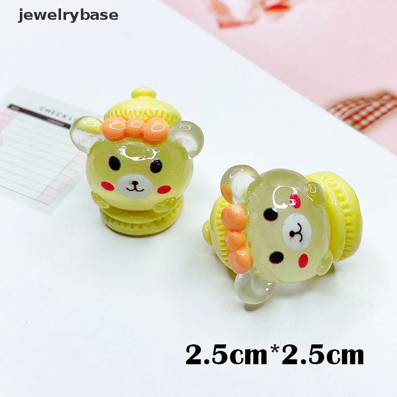 [jewelrybase] 1pc Bercahaya Kartun Kelinci/Beruang Microlandscape Sukulen DIY Hias Butik