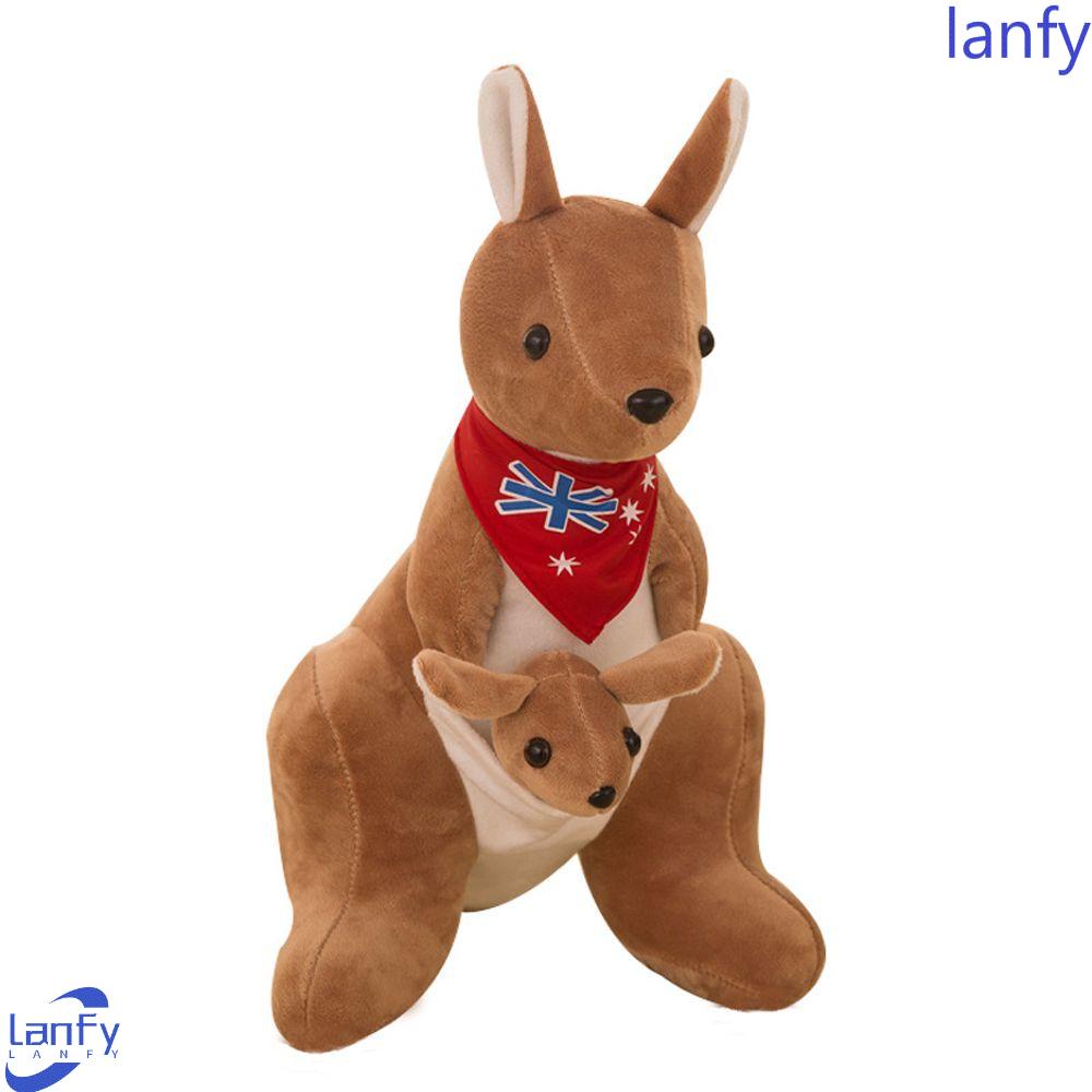 Lanfy Mainan Boneka Kangguru Bahan Plush Kualitas Tinggi Untuk Dekorasi Rumah / Hadiah