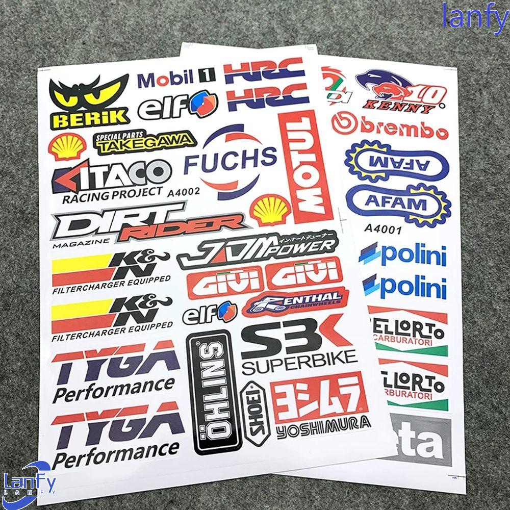 Lanfy Stiker Motor Dekorasi Motor Motor Trail Anti Air Stiker Helm Sepeda Stiker Mobil Stiker PVC Stiker Modifikasi