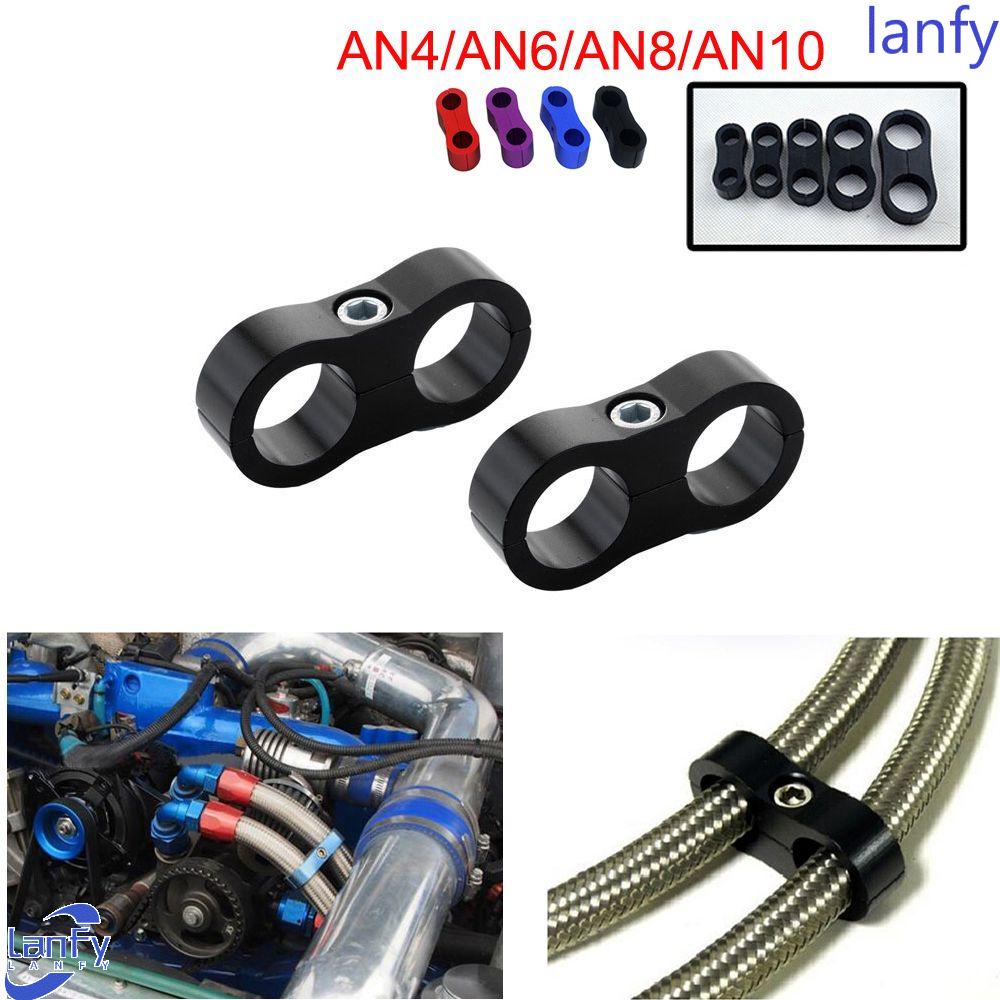 Lanfy Selang Air Bakar Tabung Seprator Universal 1PCS Tubing Clamp Billet Minyak Lubang Garis Pemisah Penahan Klip Firmware Clamp