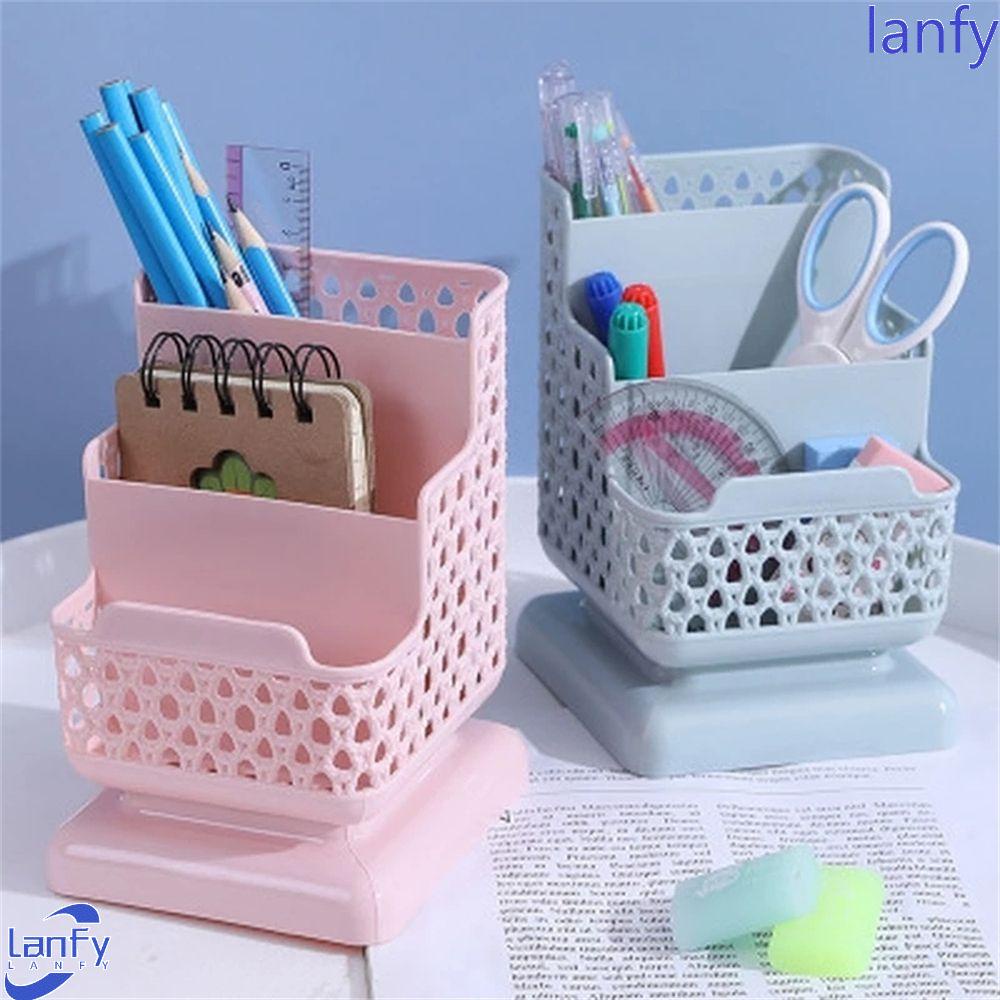 Lanfy Stationery Organizer Tiga Lapisan Wadah Kreatif Pen Bracket Pen Holders Rumah Make Up Brush Holder