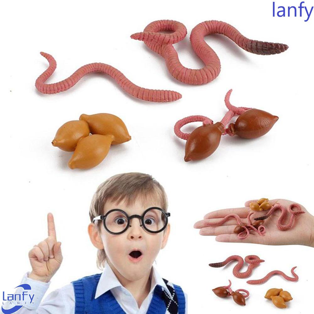 Lanfy Miniatur Salmon / Octopus / Earthworm / Kepiting Realistis Bahan Plastik Untuk Mainan Edukasi Anak