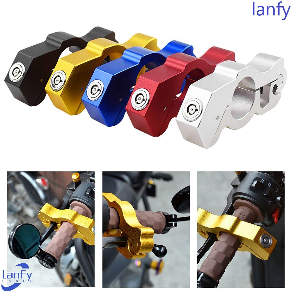 Lanfy Kunci Stang Motor Perlindungan Pencuri Paduan Aluminium Peralatan Bersepeda Aksesoris Motor Steal Lock Pull Rod Adjustable Anti Maling Lock