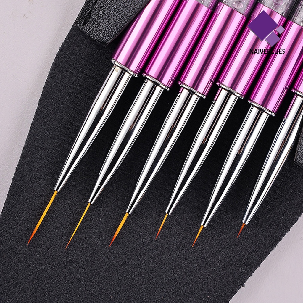 [naiveblues] Kuas Nail Art Dengan Penutup Desain Ergonomis Manicure UV Gel Painting Brush Untuk