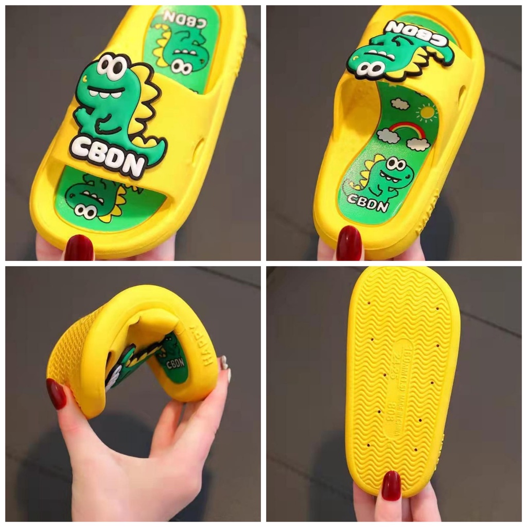 GROSIRTAS LV0297 Sandal Dino CBDN Anak Import Cute Sandal Anak Laki-laki/Perempuan Selop Karet Softy