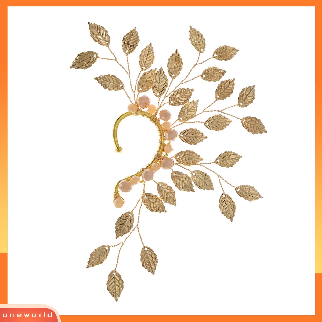 [EONE] 1pc Lady Earring Semua Pertandingan Desain Daun Indah Vintage Kokoh Berdandan Logam Non Piercing Klip Telinga Perhiasan Aksesori