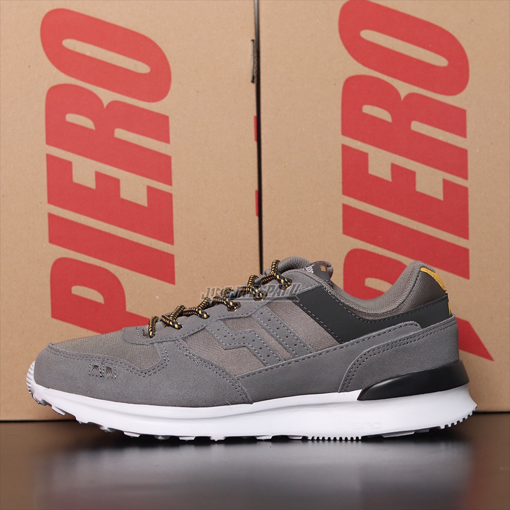 Piero Sepatu Sneakers Jogger PRM Year 8 - Gull Grey/Yellow/White
