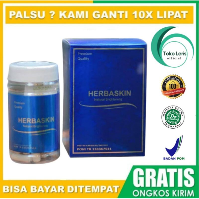 HERBASKIN ORIGINAL 100% ASLI NATURAL BRIGHTENING KAPSUL PEMUTIH BADAN SUPLEMEN KECANTIKAN