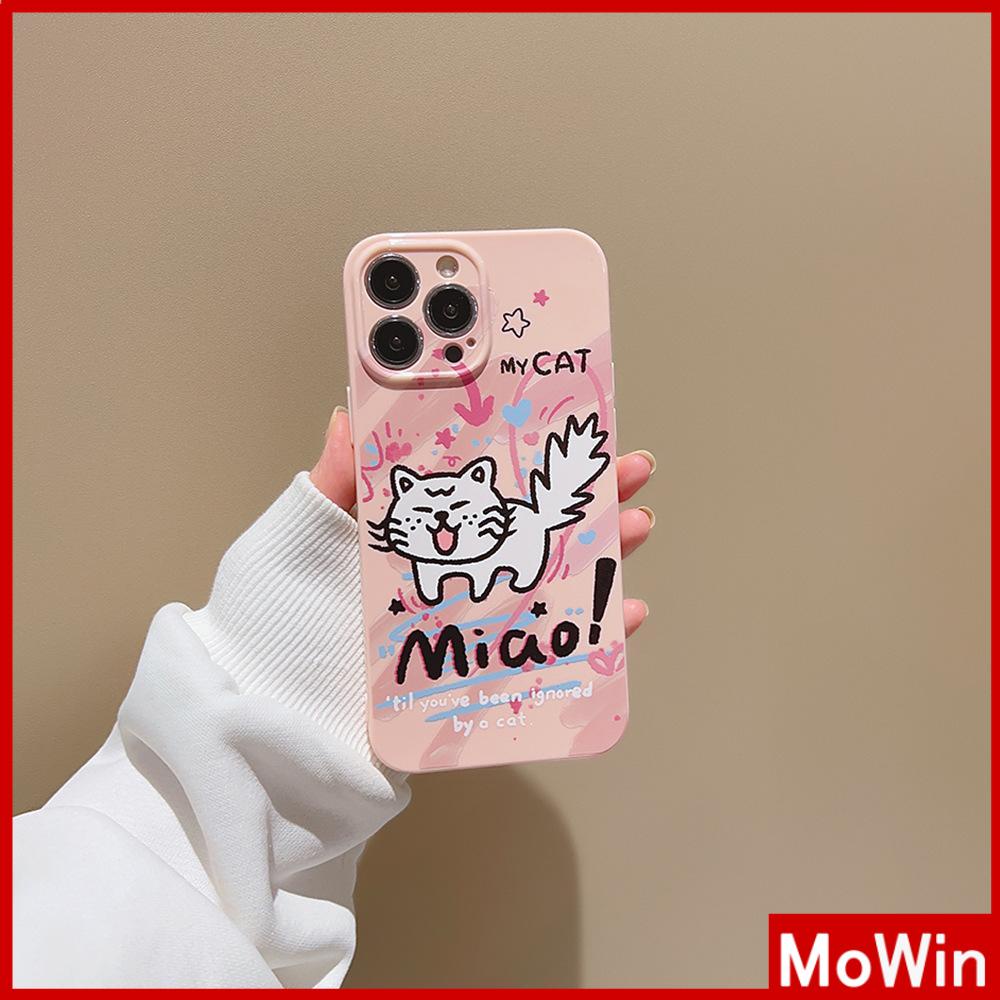 For iPhone 14 Pro Max iPhone Case Cream Glossy Soft Case TPU Shockproof Camera Cover Protection Graffiti Cat Compatible with iPhone 13 Pro max 12 Pro Max 11 xr xs max 7Plus 8Plus