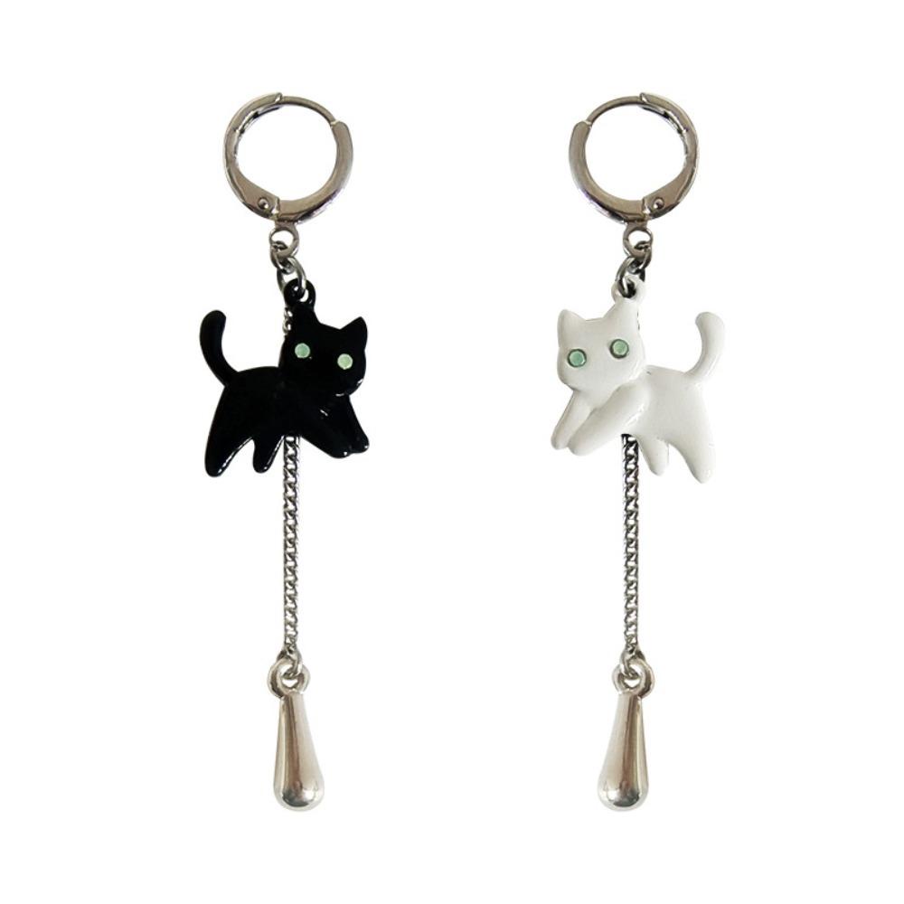 Mxbeauty Kitten Stud Earrings Kreatif Fashion Batu Permata Jumbai Tembaga Tetes Minyak Aksesoris Wanita