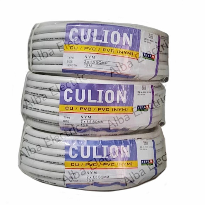 Kabel Listrik 2x1,5 10 Meter Cullion Kabel NYM 2x1.5 SNI Tembaga 10 M