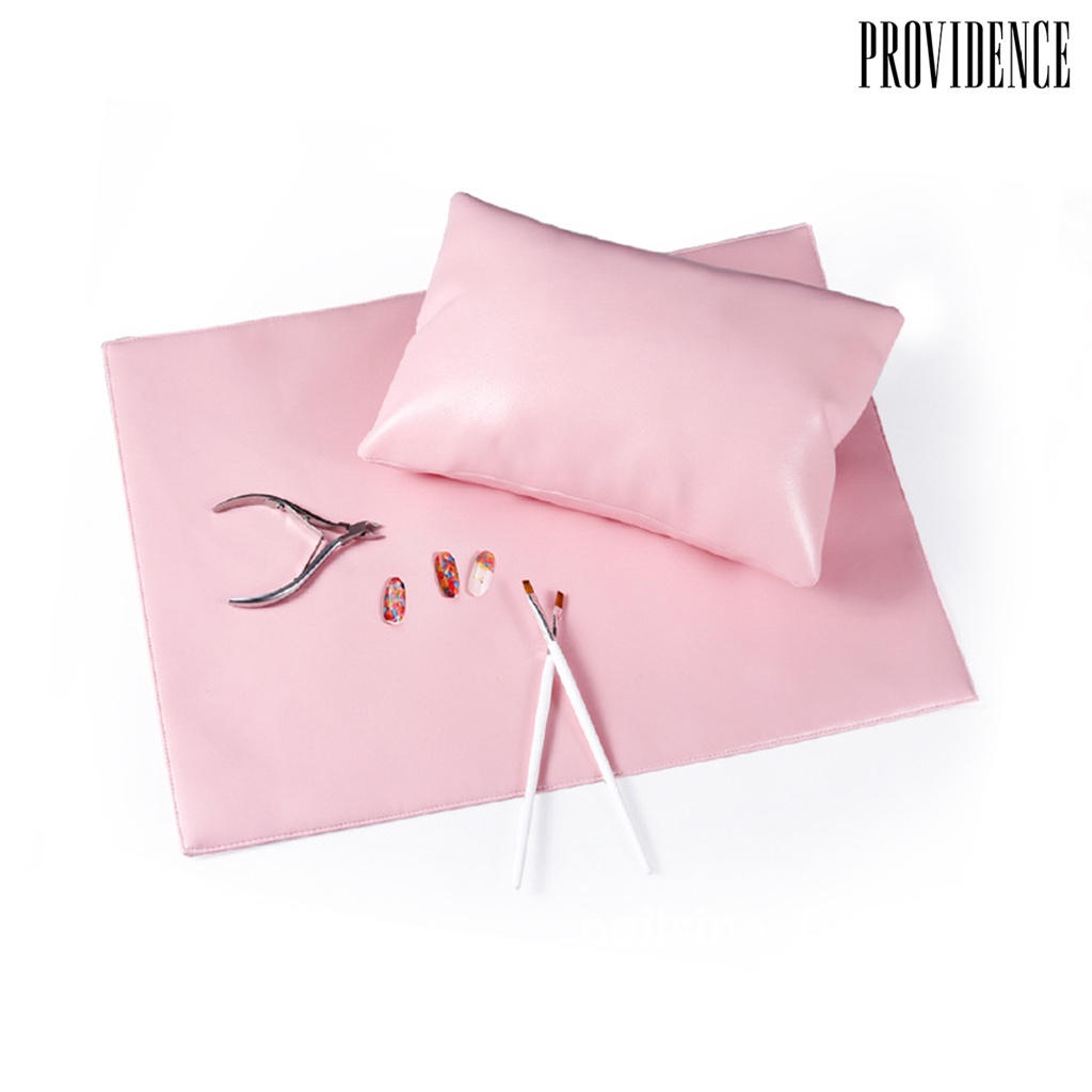 Providence 1set Hand Pillow Pad Tahan Air Tahan Aus Tahan Luntur Super Lembut Penutupan Ritsleting Manicure Pillow Faux Leather Nail Arm Rest Pillow Nail Tool