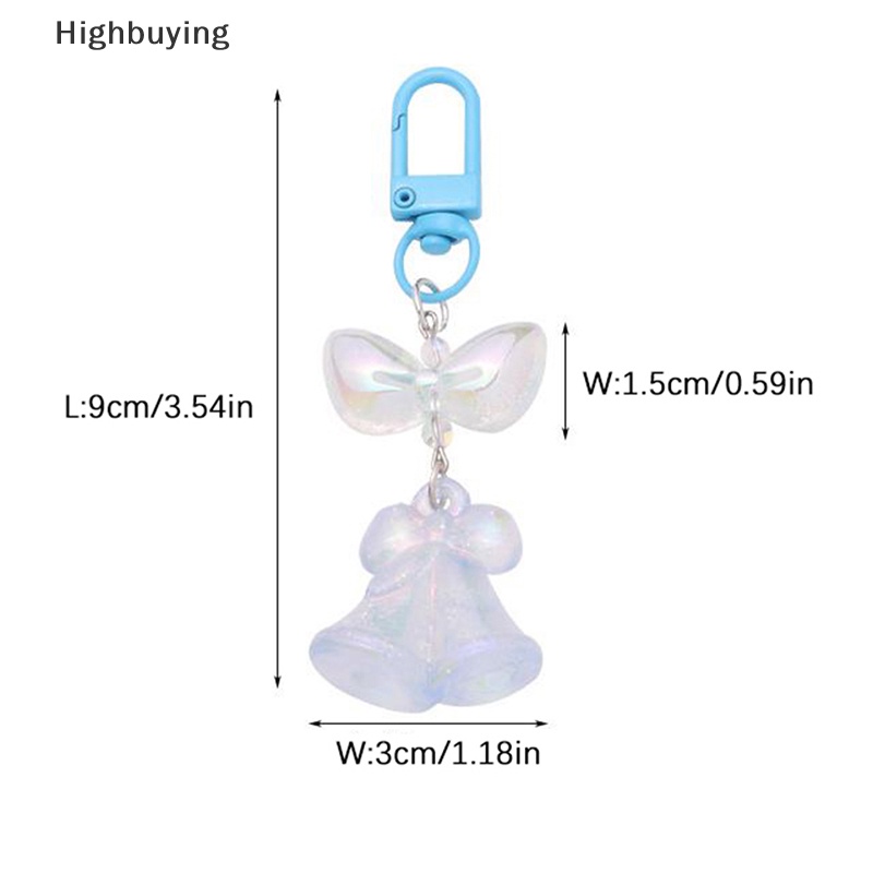 Hbid Acrylic Luminous Bell Gantungan Kunci Mobil Warna Gelembung Ikatan Simpul Aksesoris Penutup Headphone Liontin Segar Sederhana Dekorasi Hadiah Glory