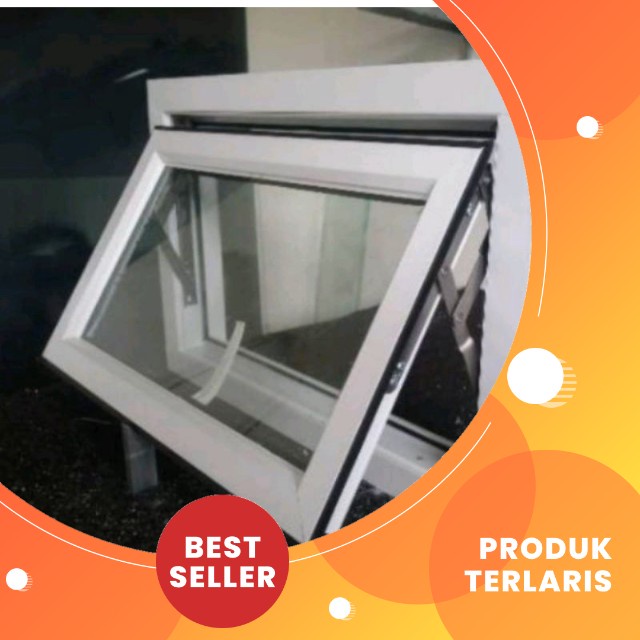Kusen jendela aluminium kaca 40x60 khusus grab/gosend