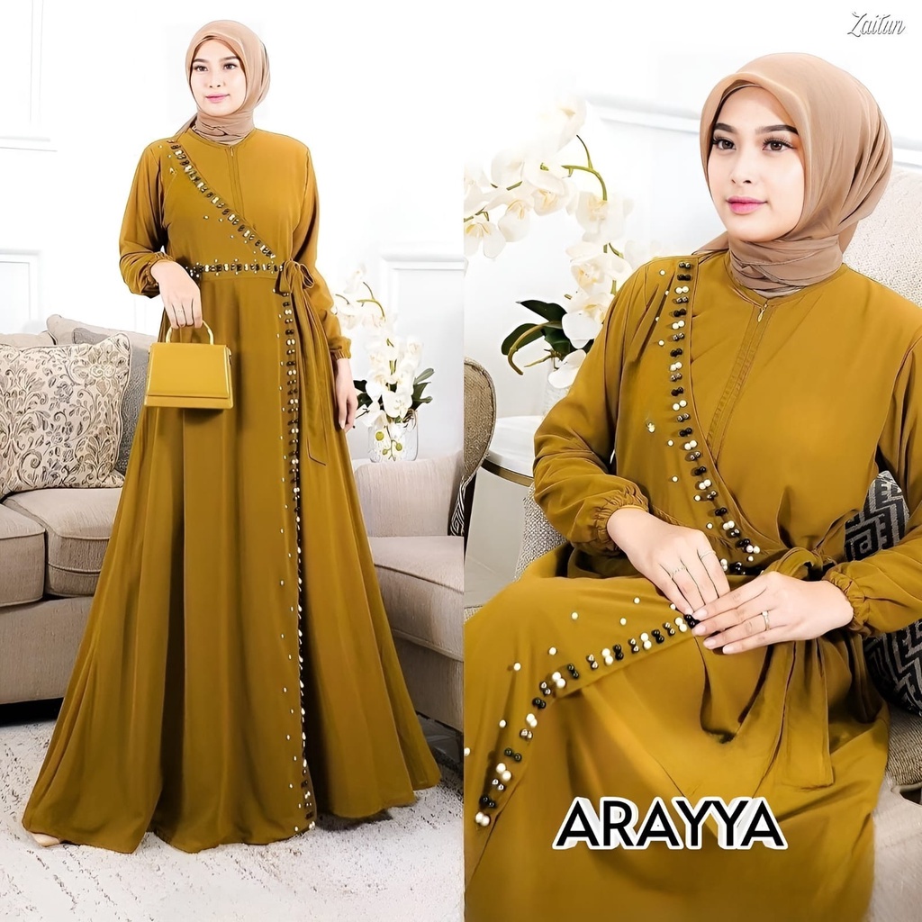 GAMIS STORE - Arayya Maxy Gamis Muslim Maxi Fit To XL Besar Matt Ceruty Babydoll Premium Dress Maxi Pesta Kondangan