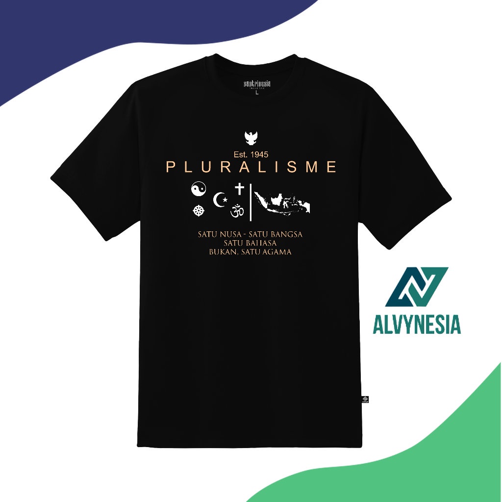 Alvynesia Kaos Pluralisme Nusantara T-Shirt Tshirt Pluralisme Indonesia Gusdur