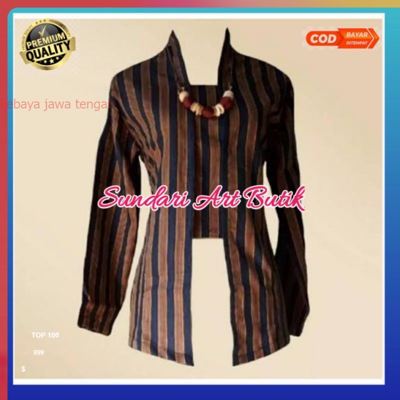 Lurik Baju Atasan Kebaya Surjan Jawa Lurik Wanita Cewek Kebaya Bludru Kebaya Bludru