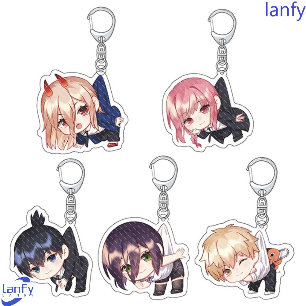 Lanfy Chainsaw Man Gantungan Kunci Koleksi Pernak Pernik Dekorasi Gantungan Kunci Gantungan Kunci Mobil Tempat Perhiasan Ornamen Handbag Charms Acrylic Chainsaw Man Keyring