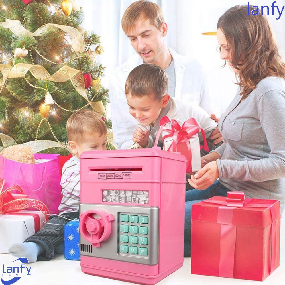 Lanfy Cash Coin Box Brankas Anak Celengan Otomatis Elektronik