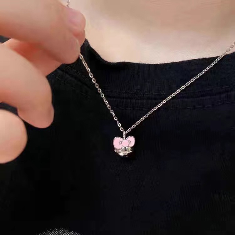 Kalung Ikatan Simpul Lonceng Kecil Bahan Alloy Korea Untuk Anak Perempuan
