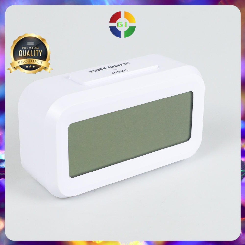 Jam LCD Digital Clock with Alarm White