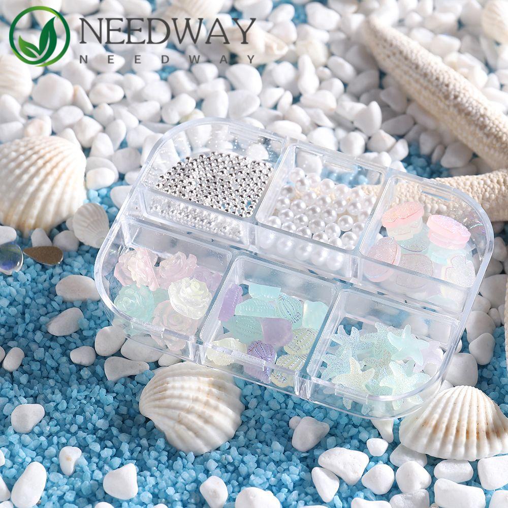 Needway   Bercahaya Pesona Kuku Flatback Warna Campur Camelia Rose Glow In The Dark Mutiara Kristal DIY Manicure Aksesoris