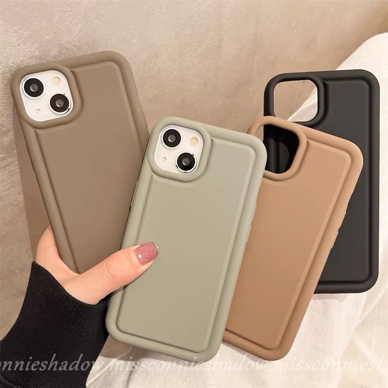 Casing Warna Solid Mewah Untuk Realme C55 C30 C30s C25 C35 C25Y C33 C21Y C25S5 9i 5s 7i 6i 5i C15 C20 C3 C1 C2 C20A C11 C12 Simple Tebal Airbag Shockproof Matte Soft Tpu Cover