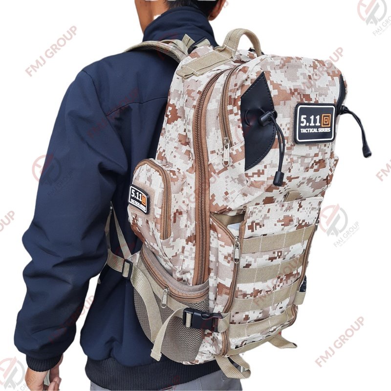 Tas Ransel Hiu Army / Tas Punggung Hiu / Ransel Backpack Hiu / Tas Gunung Tactical Loreng Gurun