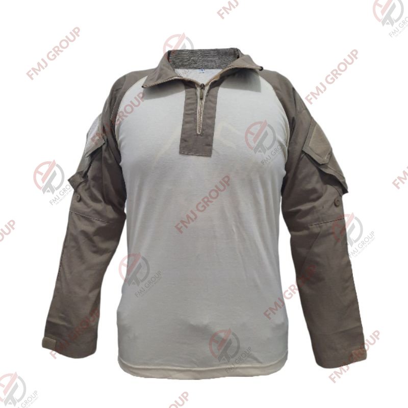 Kaos BDU Krem Honey White Combat Shirt Kaos Lengan Panjang Tactical Katun