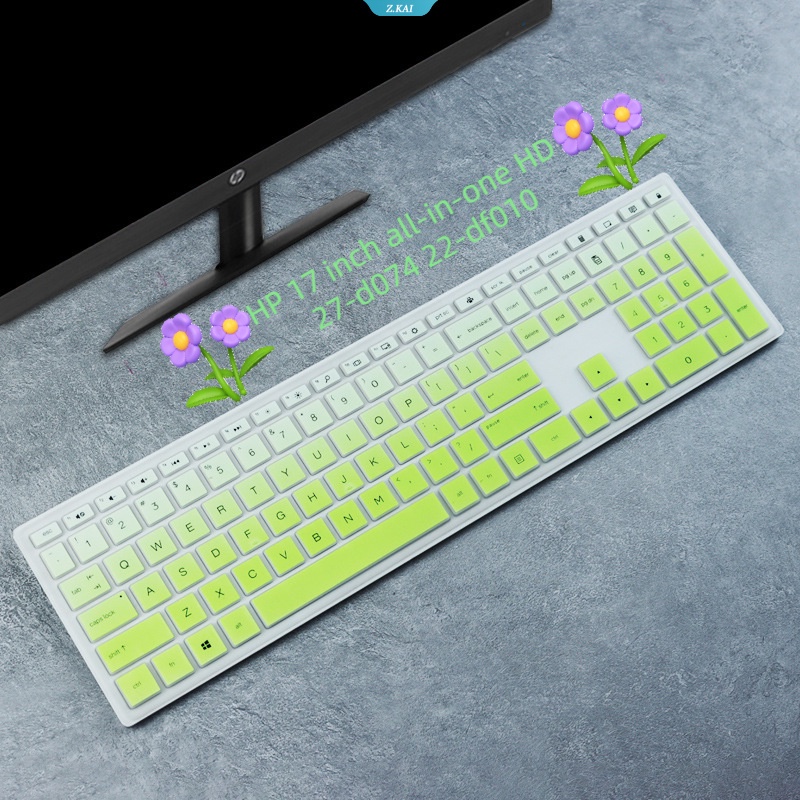 Cover Keyboard Komputer Untuk Model HP 17inch Serba HD 27-d074 Desktop 22-df010 Warna Solid Silikon Tahan Air Pelindung Kulit Keyboard Komputer Penutup Debu [ZK]