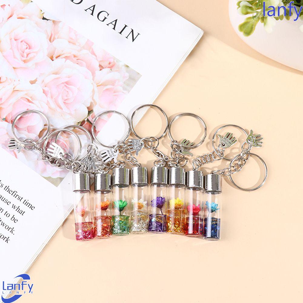 Lanfy Bunga Abadi Gantungan Kunci Aksesoris Fashion Pernak Pernik Hadiah Ransel Liontin Keychain Pendant Pasangan Hadiah Tanaman Key Chain