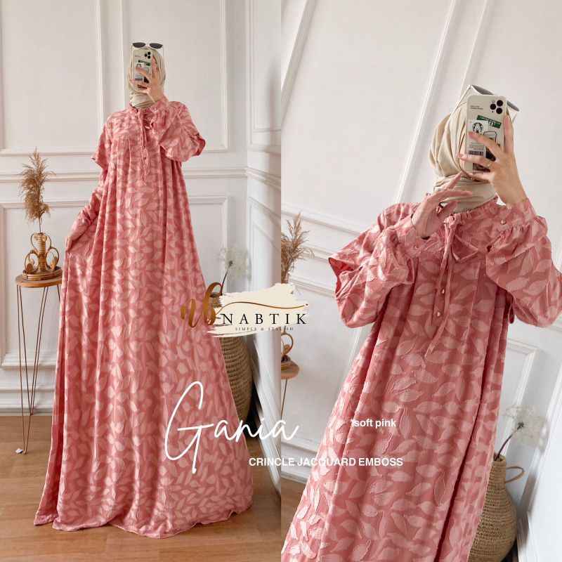 GANIA Dress ORI NABTIK | Crinkle Jacquard emboss Import