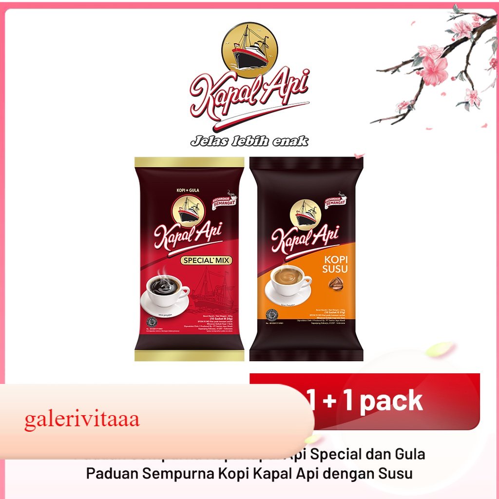 

Kapal Api Special Mix 1 Pack ( Isi 10 Pcs x 24 Gram ) + 1 Pack Kopi Susu ( Isi 10 Pcs x 31 Gram )