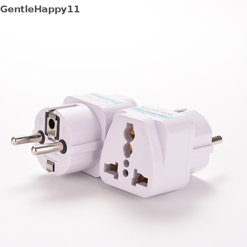 Gentlehappy New Portable UK US AU to EU Eropa Colokan Colokan Listrik Adaptor Travel Converter id