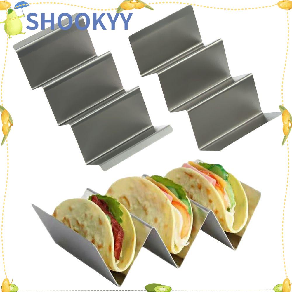 Chookyy Taco Holder Praktis Truck Tray Style Stainless Steel Burrito Stand