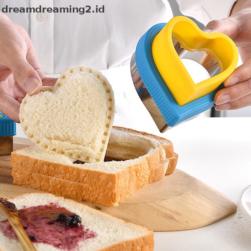 (drea) Sandwich Cutter and Sealer Set Pemotong Kue Kering Pemotong Sandwich Sayur Buah//