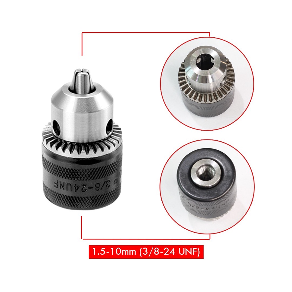 (Termurah Dan Bisa Cod)Head Drill chuck M10 Kepala Bor 10 mm Conventer Pengubah Gerinda Menjadi Mesin Bor/ Kepala Mesin Bor 10 Mm Head Drill Chuck SET KEPALA &amp; KUNCI MESIN BOR LISTRIK 10 MM - DRILL CHUCK BY YUKIDO ASIA SEJAHTERA