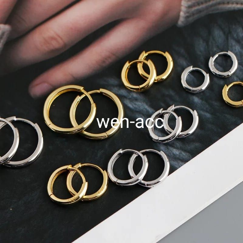 Anting Bulat Harga Per Pcs Bahan Titanium Anting Pria dan Wanita