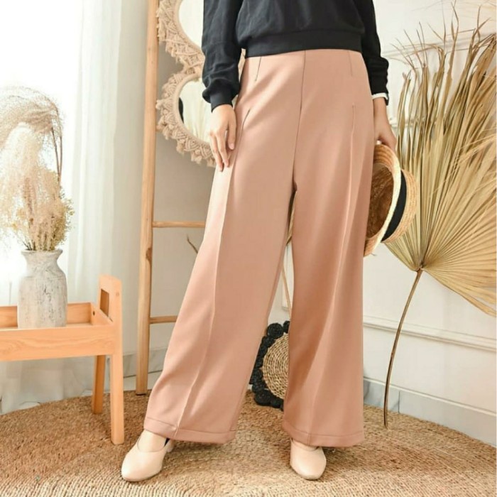 KAHFI KULOT SCUBA CUBIT  KULOT PUTIH TULANG KULOT HIGHWAIST uku