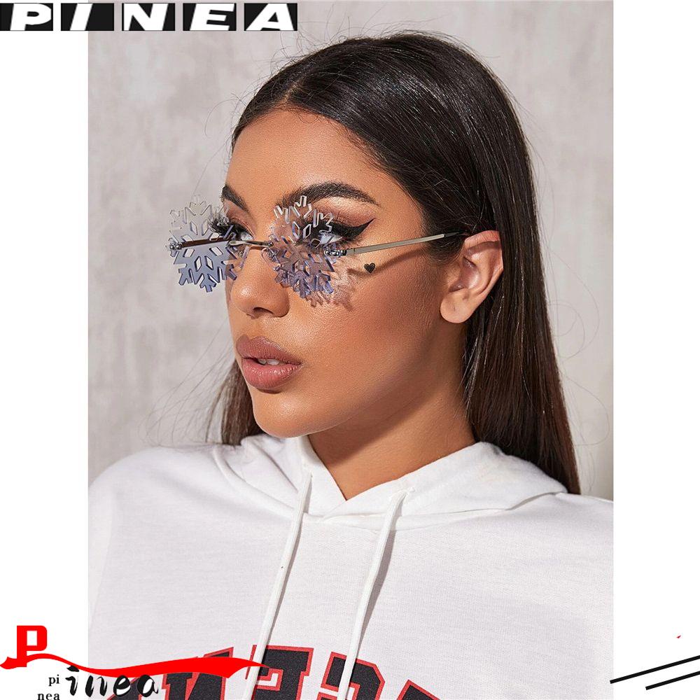Kacamata Hitam Snowflake Nanas Fashion Dekorasi Natal Novelty Party Eyeglasses