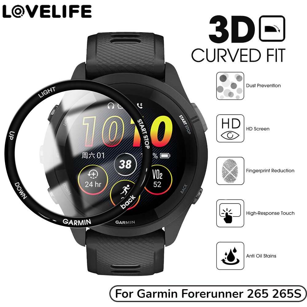 Fleksibel Anti Gores Film Pelindung Kualitas Tinggi Anti-fingerprint Composite Film Cakupan Penuh HD Film Jernih 20D PMMA Watch Screen Protector Untuk Garmin Forerunner 265 265S