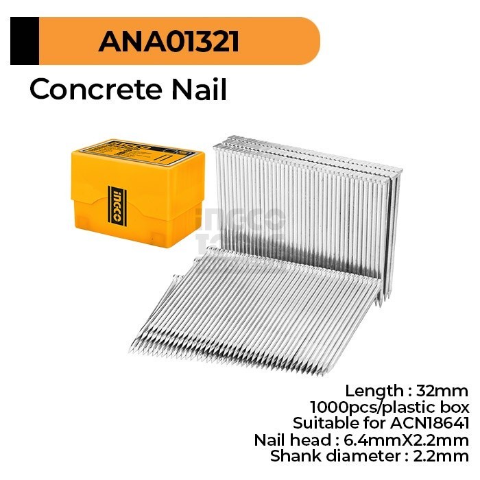 

Ingco ANA01321 Concrete Nail 32 mm Refill Isi Ulang Paku Tembak 32mm
