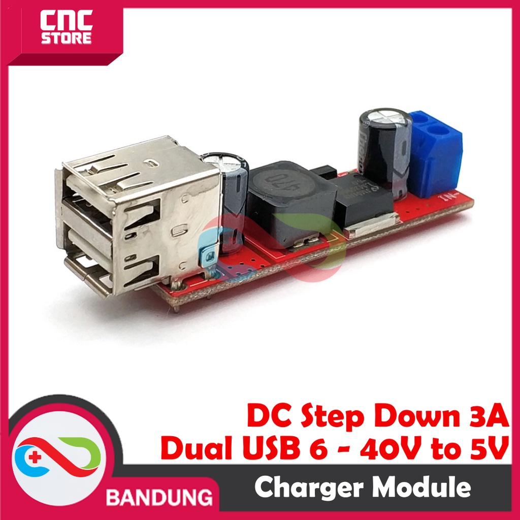 DC-DC STEP DOWN LM2596 6V - 40V TO 5V 3A DUAL USB OUTPUT CHARGER MODULE