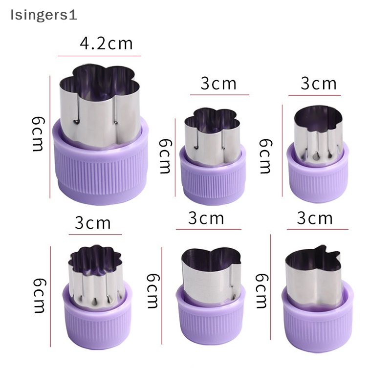 [lsingers1] 1pc Pemotong Sayuran Gagang Plastik Stainless Buah Cutg Die Gadget Dapur Butik