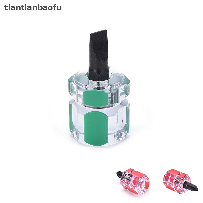 [tiantianbaofu] 2 Pcs Obeng Mini Screw Driver Pendek Kecil Split Repair Tools Kit Set, Butik