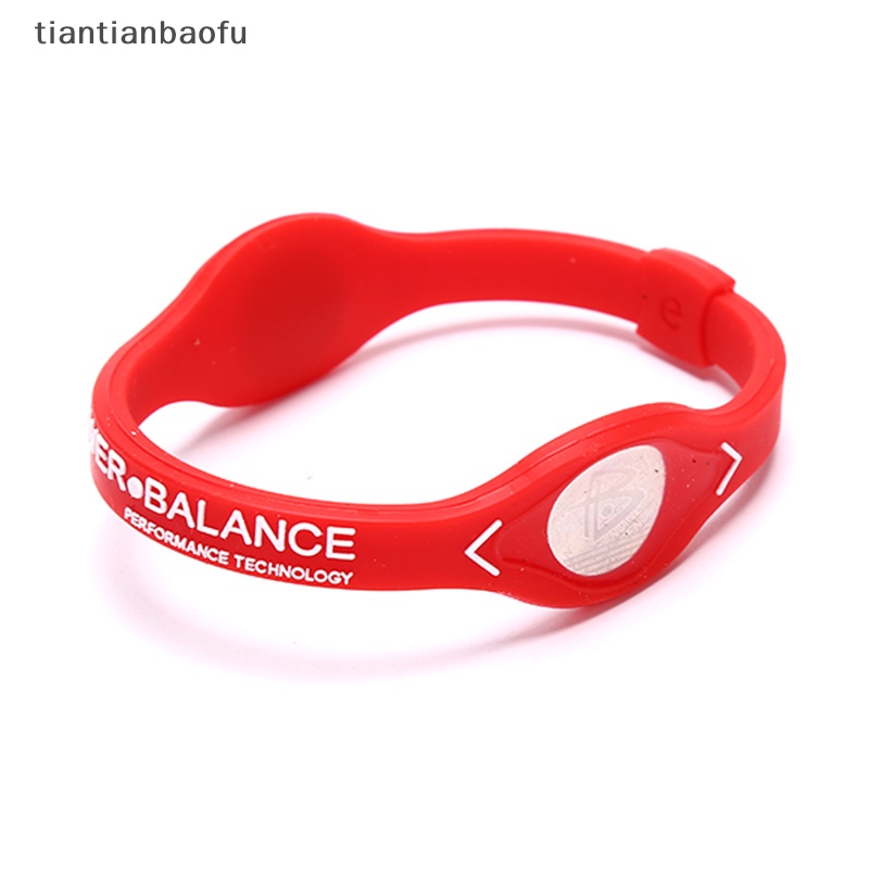 [tiantianbaofu] Power Balance Energy Health Bracelet Untuk Olahraga Gelang Tangan Ion Silicone Band Hadiah Butik