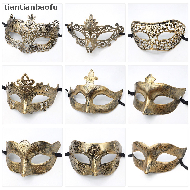 [tiantianbaofu] 1pc Topeng Masquerade Topeng Pesta Kostum Halloween Wanita Pria Fancy Dress Butik