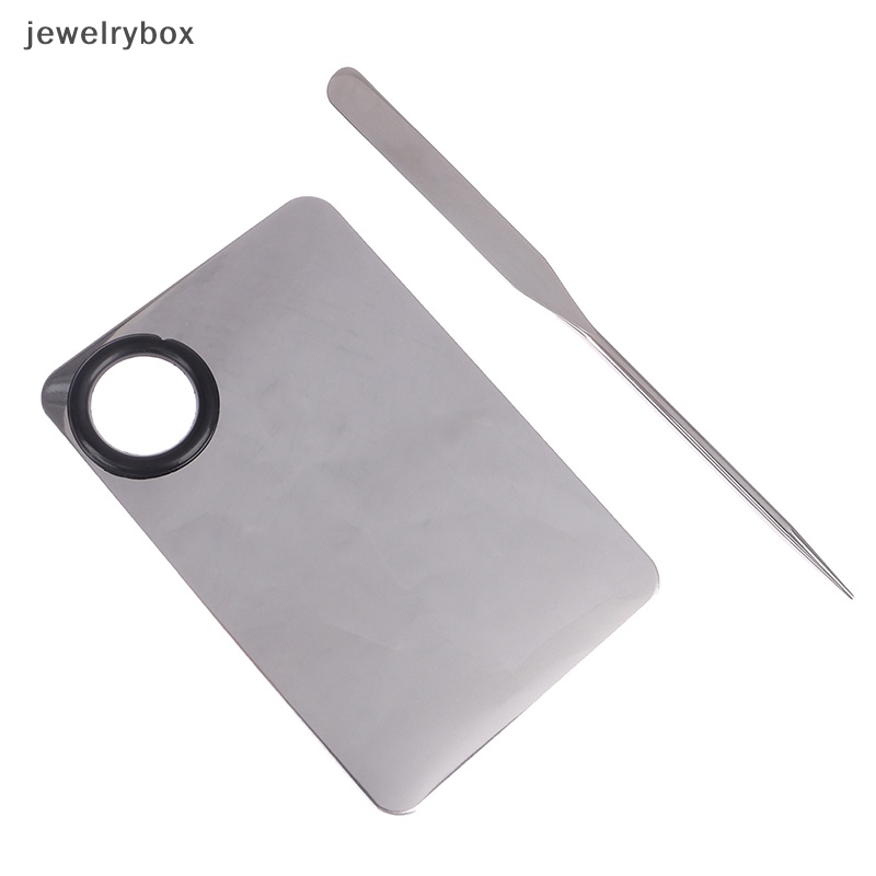 [jewelrybox] 1set Stainless Steel Dual Head Makeup Toner Spatula Mixing Stick Foundation Butik